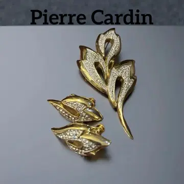 피에르 가르뎅 꽃과 잎 모티브 브로치 세트