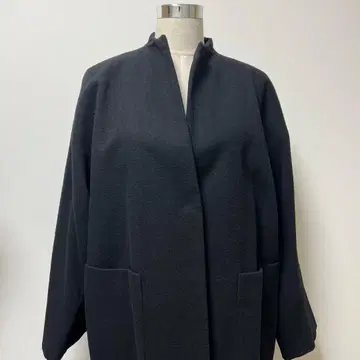 LADY LUCK LUCA [ 미사용 ] 노카라 롱 기장 코트 블랙