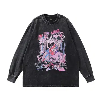NANA 롱 슬리브 T셔츠 y2k 지뢰 그런지 빈티지