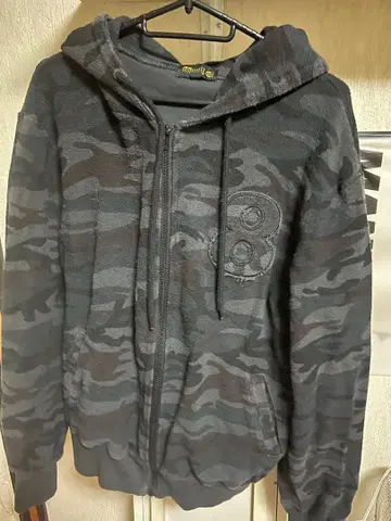 블랙 카모플라쥬 후드티 & 팬츠 세트 셋업