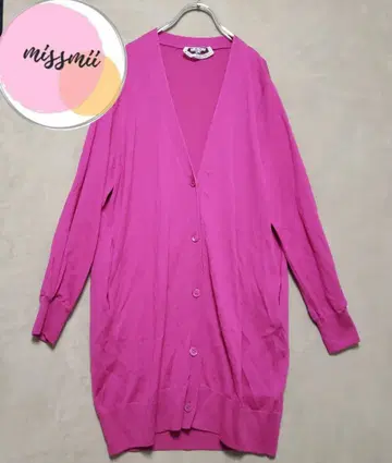 MARLENEDAM 마를렌담 쇼킹 핑크 긴팔 울 가디건