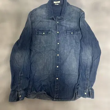 00s 다크 블루 데님 웨스턴 긴팔 셔츠