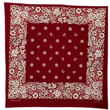 레어 RN14193 반다나 빈티지 플라워 버건디 미국