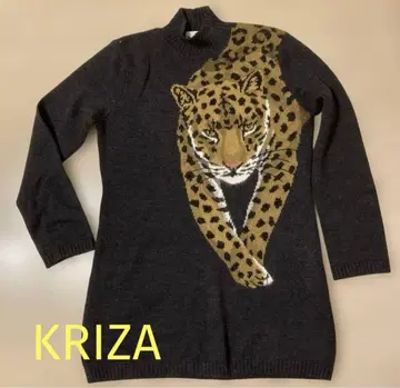 KRIZA 레오파드 무늬 터틀넥 스웨터 40