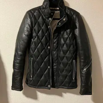 VANQUISH 램 가죽 퀼팅 충전솜 자켓