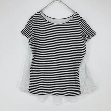 URBAN RESEARCH 어반 리서치 스트라이프 레이스 반팔 튜닉