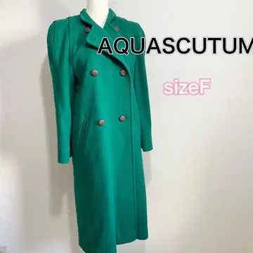 프리 사이즈 아쿠아 스큐텀 울 롱 코트 그린