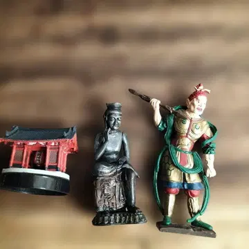 미니어처 미륵보살불상 사천왕 아사쿠사 센소지 번개문 세트