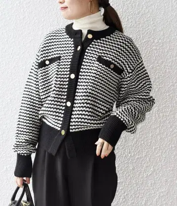 가격 인하 단 한 번 착용 SHIPS 트위드 골드 버튼 가디건