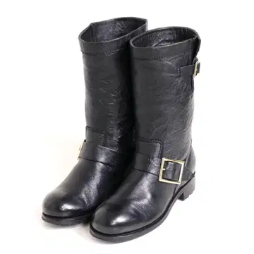 새상품급 JIMMY CHOO 이탈리아제 로고 플레이트 엔지니어 부츠 35