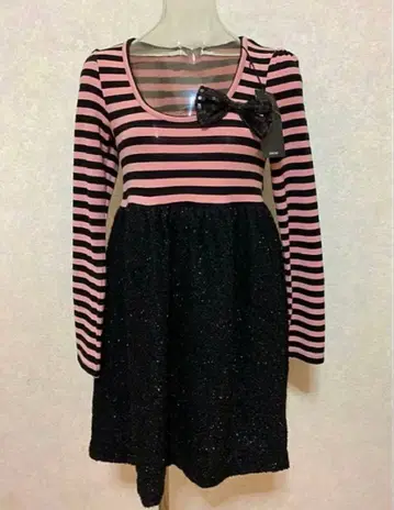 INGNI 스트라이프 패턴 리본 포함 원피스 M