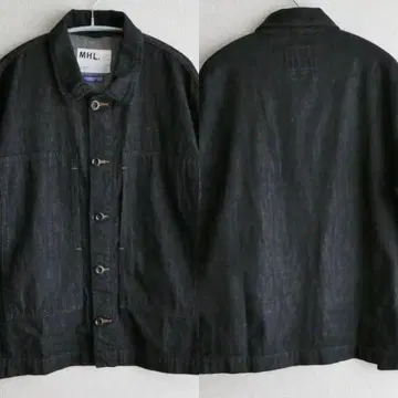 MHL. x CANTON OVERALLS 블랙 데님 자켓 블루종