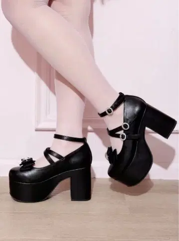 NOEMIE 오죠상 2way 더블 스트랩 펌프스 블랙 LL