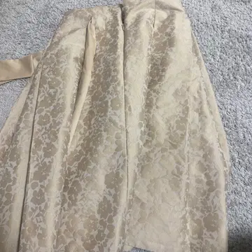 해롯 꽃무늬 베이지 롱 스커트