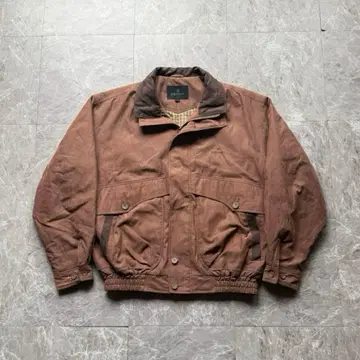 JOBALMAN 짧은 기장 스웨이드 가죽 스윙탑 해링턴 자켓