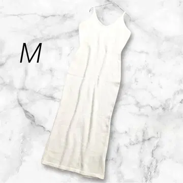 니트 원피스 롱 원피스 캐시미어 100 화이트 센터 벤트