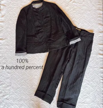 a hundred percent 울 린넨 자켓 팬츠 셋업