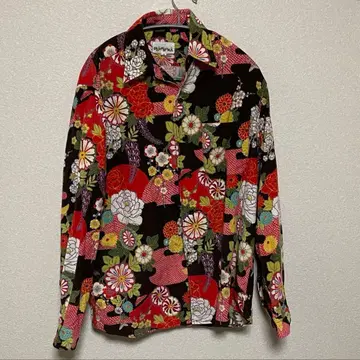 BRAZORA 일본풍 꽃무늬 긴팔 셔츠 M 사이즈