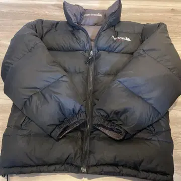 새상품급 First Down 다운 자켓 자수 두툼한 리버서블 블랙/그레이