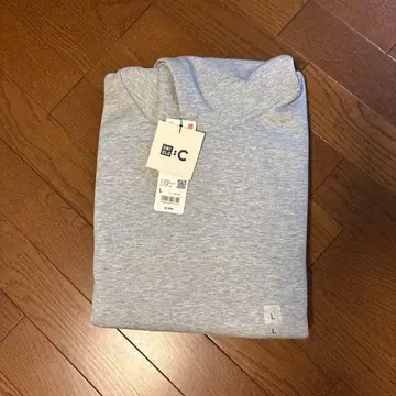 유니클로 맨투맨 오버 사이즈 풀 후드티 L 그레이 미사용 새상품