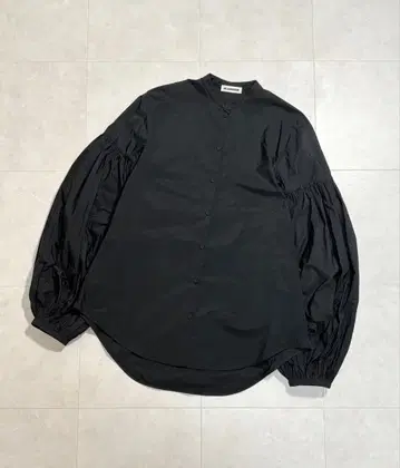 JIL SANDER 개더 슬리브 블라우스 셔츠 블랙