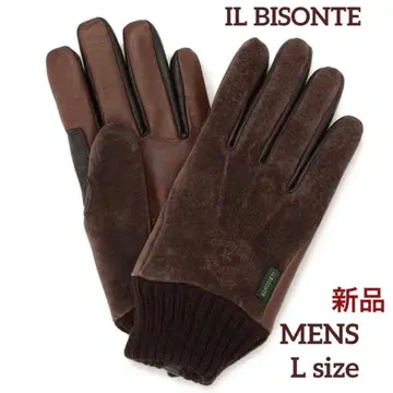 일비종떼 장갑 가죽 그로브 브라운 브라운 남성용 새상품 천연 가죽