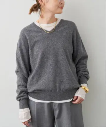 Deuxieme Classe Charlotte V넥 풀오버 그레이