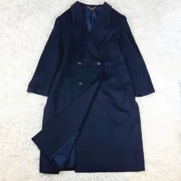 [ 새상품급 빅 사이즈 ] 캐시미어 100% 롱 코트 더블 네이비 XL