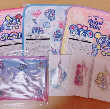 엔젤블루 에니마이 복권 타월 파우치 아크릴 키링 세트