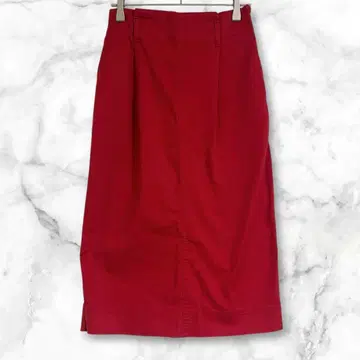 유니클로 빨간색 타이트 롱 스커트 종아리 기장 S 코튼 혼방 심플 무지