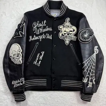 새상품급 WHITESVILLE 바시티 자켓 고스트 위너스 풀데코 M