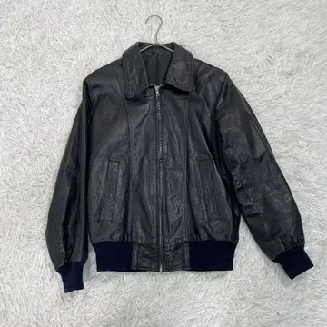 가죽 자켓 소가죽 집업 블루종 타입 블랙 M 사이즈 한국제