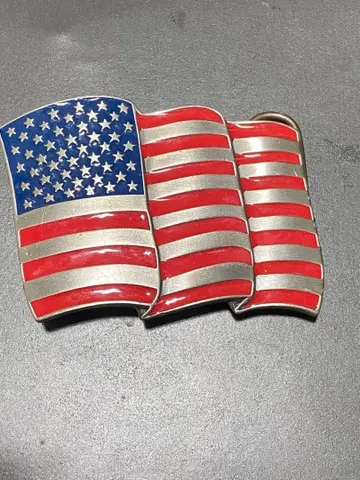 빈티지 벨트 버클 1991년 미국 국기 Siskiyou
