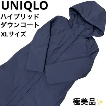컨디션 최상 유니클로 UNIQLO 하이브리드 다운 코트 네이비 XL