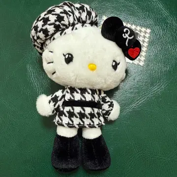 산리오 헬로키티 마스코트 홀더 흑백 걸리시 하운드투스 키티