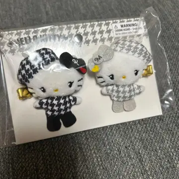 새상품 산리오 흑백 걸리시 쌍둥이 코디 헤어 클립 세트 키티 미미