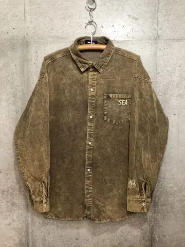 WIND AND SEA WASH CORDUROY SHIRT BEIGE