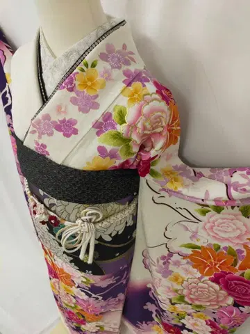 [ WA-Modern ] 순수 실크 후리소데 7점 풀세트