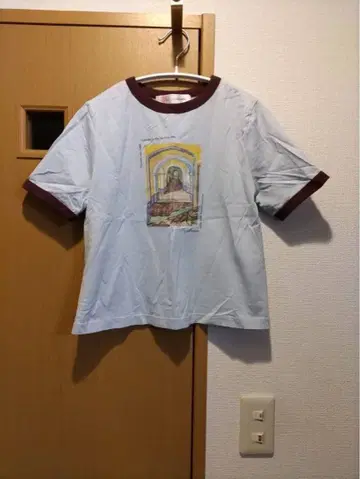 LILY BROWN 아트 프린트 반팔 T셔츠 M 사이즈 스카이블루