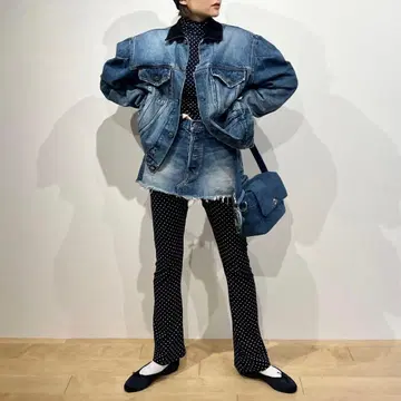 HOLIDAY DAMAGE DENIM PUFF JACKET