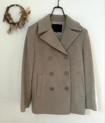 언타이틀 피 코트 더블 숏 기장 베이지 M