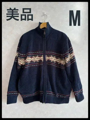 새상품급 몰 노르딕 무늬 자켓 가디건 가디건 네이비 컬러 M