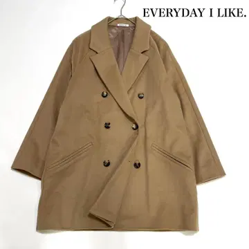 새상품급 두지엠 클라세 숏 더블 코트 캐시미어 혼방 카멜 최근