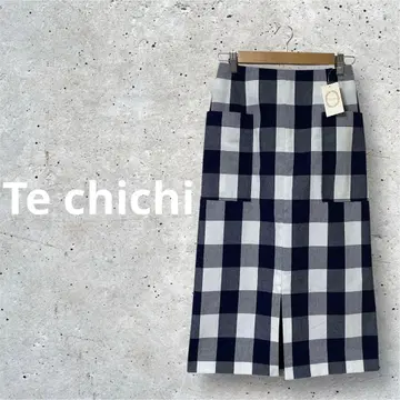 택 포함 새상품 [Te chichi] 성숙/러블리 블록 체크 깅엄 스커트