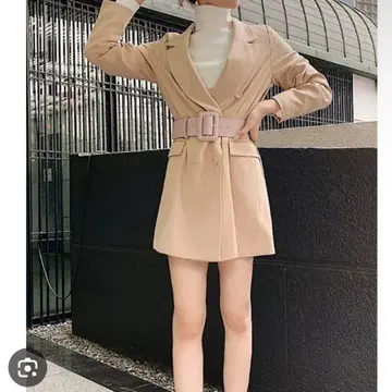 eimy istoire 에코 가죽 벨트 세트 롱 자켓 에이미