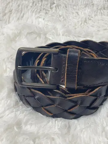 올드 GAP 천연 가죽 메쉬 벨트 다크 브라운 빈티지 뜨개질