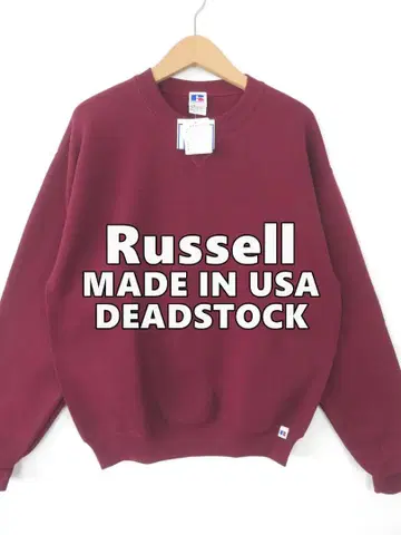 [ 데드스탁 ] USA제 러셀 앞 V 무지 맨투맨 L 90s 남성용