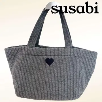 susabi 누빔 하트 이불 마더백 세탁 가능한 토트백 그레이