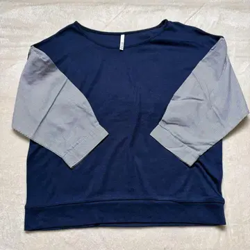 ELLE (엘르) 바이컬러 7부 소매 티셔츠