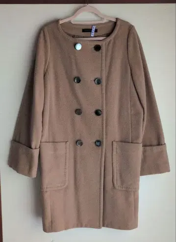 CROON A SONG 베이지 더블 버튼 코트